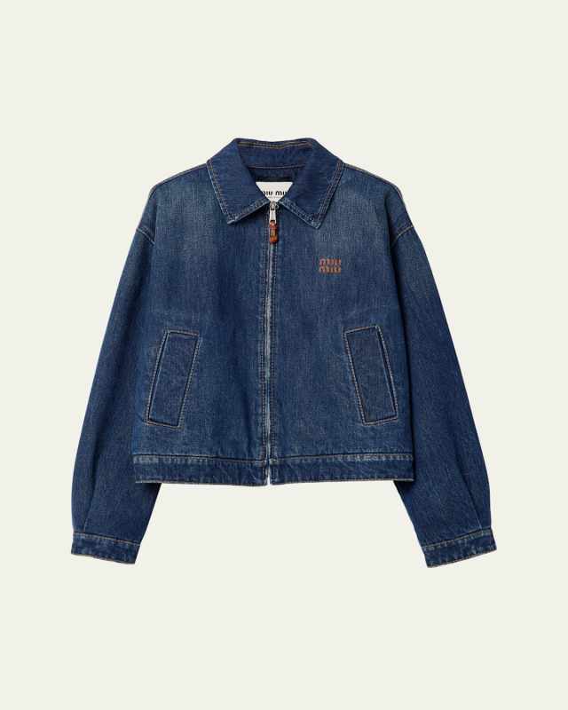 Oversized Zip-Up Denim Jacket